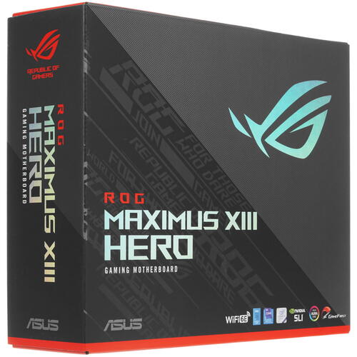 Сист. плата ASUS ROG MAXIMUS XIII HERO, Z590, 1200, 4xDIMM DDR4,3xPCI-E x16, PCI-Ex1, 4xM.2,6xSATA,2