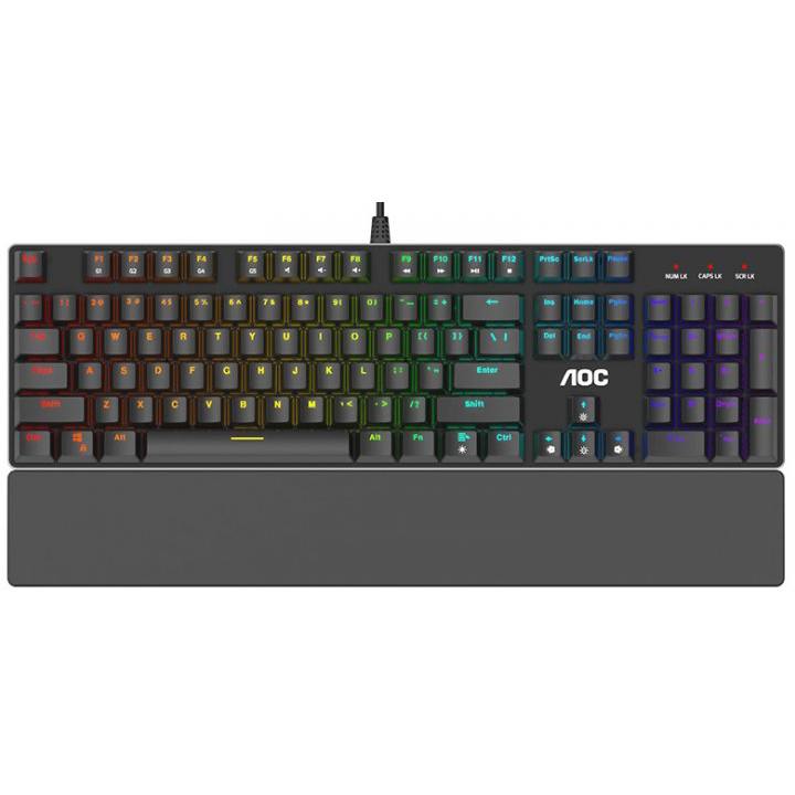 Игровая Клавиатура AOC GK500, 104 клавиш, RGB SHOW, кабель 1,8м, USB2.0 RED GK500DR2R