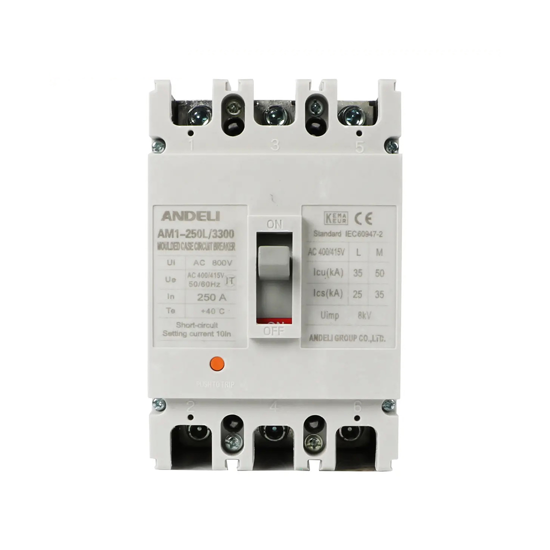 Автоматический выключатель, ANDELI, AM1-250L 3P 250A