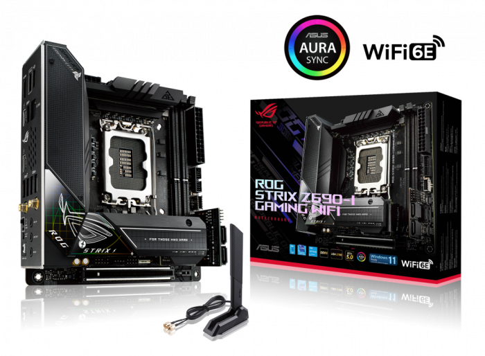 Сист.плата ASUS ROG STRIX Z690-I GAMING WIFI, Z690, 1700, 2xDIMM DDR5, PCI-E x16, M.2, SATA, Thunder