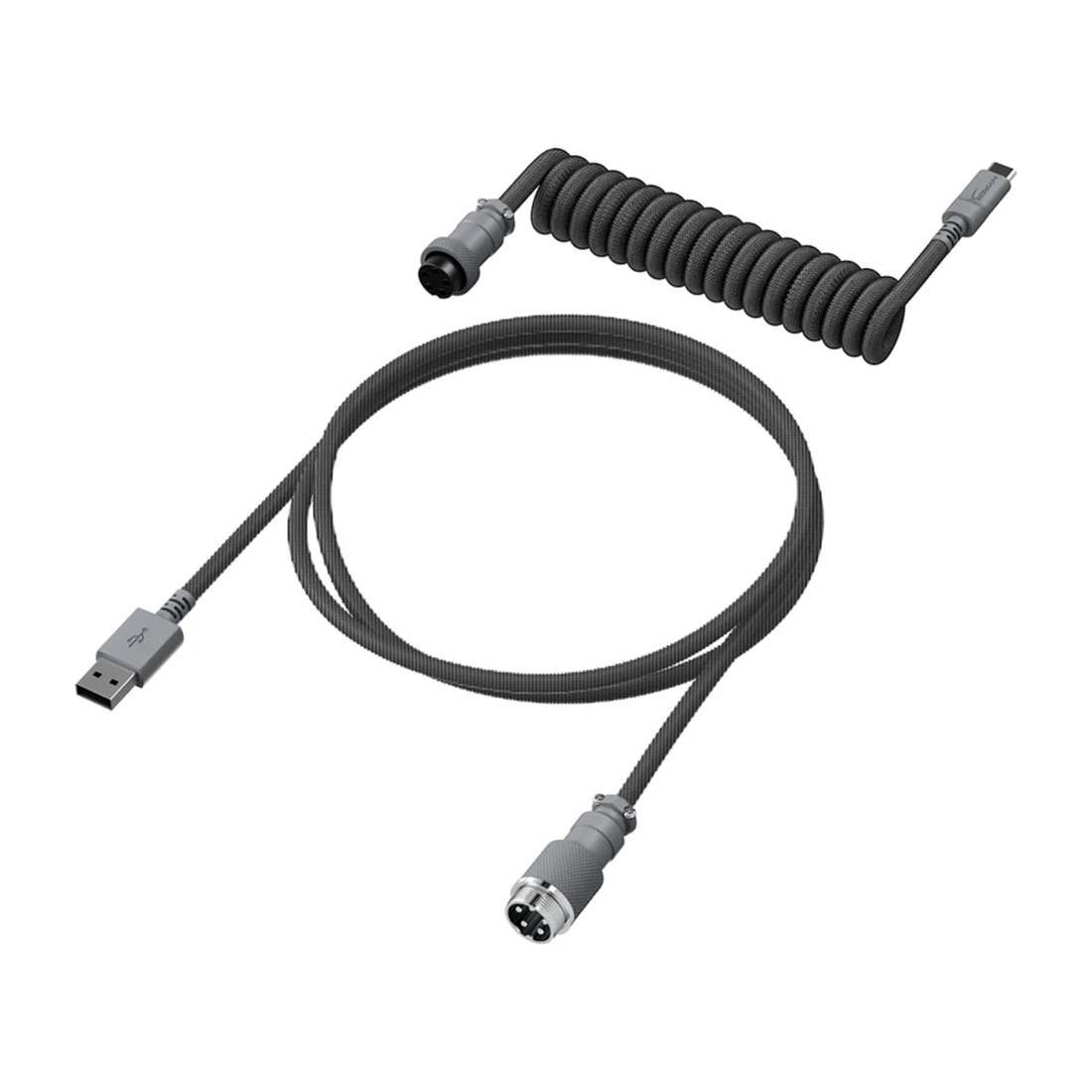 Провод для механической клавиатуры, HyperX, USB-C Coiled Cable, 6J678AA, 5-Pin Aviator Connector, US