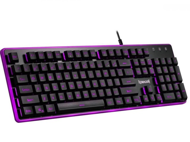 Клавиатура проводная игровая Redragon Dyaus, USB, ENG/RU, 7 цветов подсветки