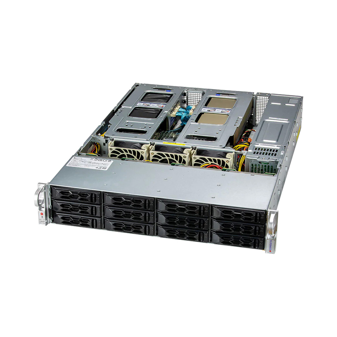 Серверная платформа, SUPERMICRO, SYS-620C-TN12R, 2U, 2xLGA4189, 16xDDR4, 12x2.5" Hot-swap NVMe U.2, 