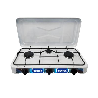 Плита газовая, Centek, CT-1522, 3 конфорки, БЕЗ сменных форсунок, Белая