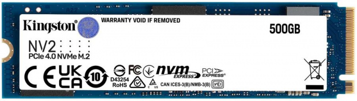 Твердотельный накопитель SSD Kingston NV2 500G M.2 2280 NVMe PCIe 4.0, Read Up to 3500, write Up to 