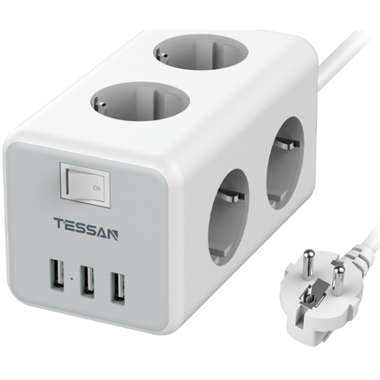 Сетевой фильтр Tessan TS-306 серый
