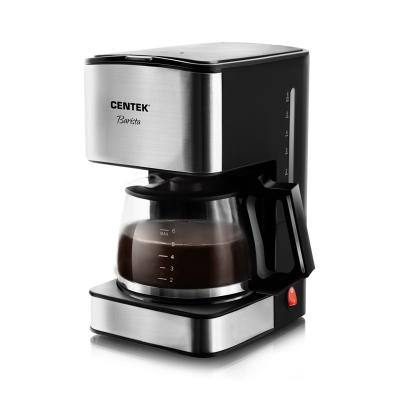 Кофеварка, Centek, CT-1144, Капельная, 680Вт, 800мл, Капля стоп, Съёмный фильтр, Подогрев, Steel