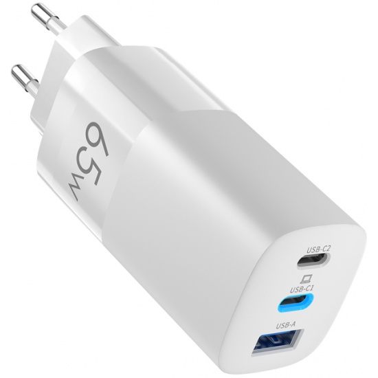 Зарядное устройство сетевое Olmio USB+Type-Cx2 QC 65W белый