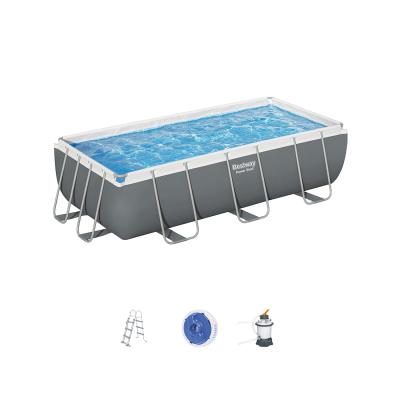 Каркасный бассейн Power Steel Rectangular 404 х 201 х 100 см, BESTWAY, 56442, Винил, 6478 л., Стальн