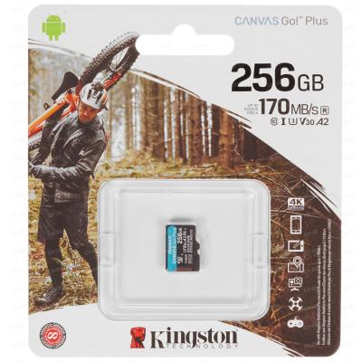 Карта памяти Kingston 256GB microSDXC Canvas Go Plus 170R A2 U3 V30 Card, без адаптера, SDCG3/256GBS
