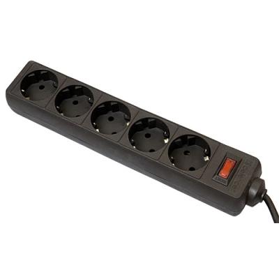 Сетевой фильтр Defender ES 1,8 метра, 5 розеток, Предохранитель, Черный, original