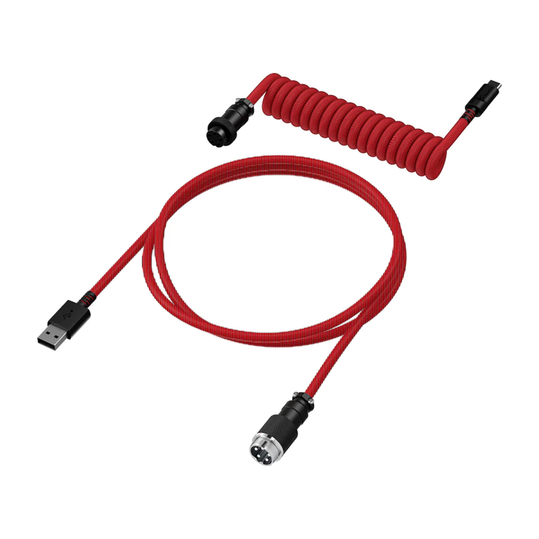 Провод для механической клавиатуры, HyperX, USB-C Coiled Cable, 6J677AA, 5-Pin Aviator Connector, US