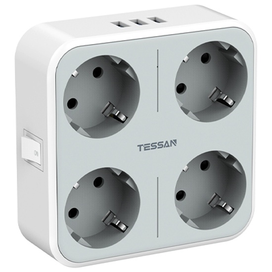 Сетевой фильтр Tessan TS-302-DE серый