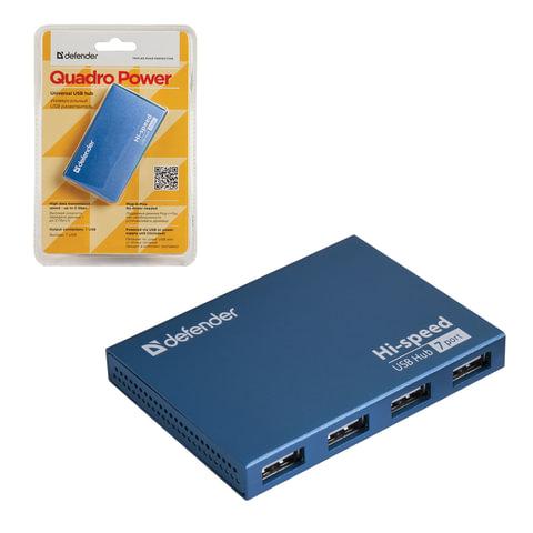 7-портовый мини-разветвитель USB 2.0 Defender Septima Slim (БП в комплекте)