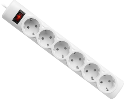 Сетевой фильтр Defender DFS 155 Белый 6 розеток, 5 м (защита от ВЧ и импульсных помех)