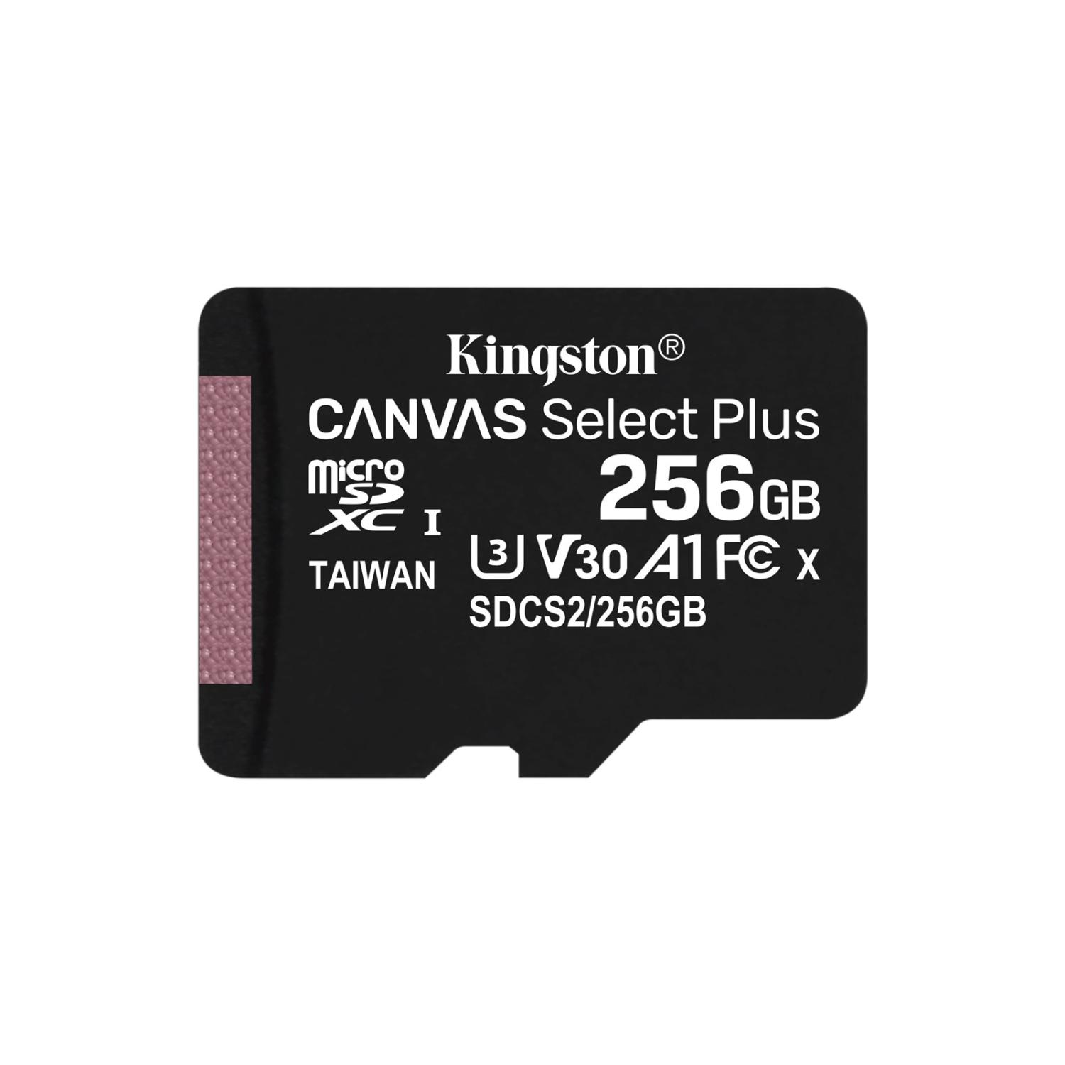 Карта памяти Kingston 256GB microSDXC Canvas Select Plus 100R A1 C10 Single Pack w/o Adapter, SDCS2/