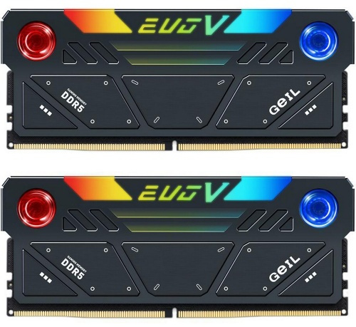 Оперативная память 32GB Kit (2x16GB) GEIL EVO V RGB 6800Mhz DDR5 PC5-54400 GESG532GB6800C36ADC Black