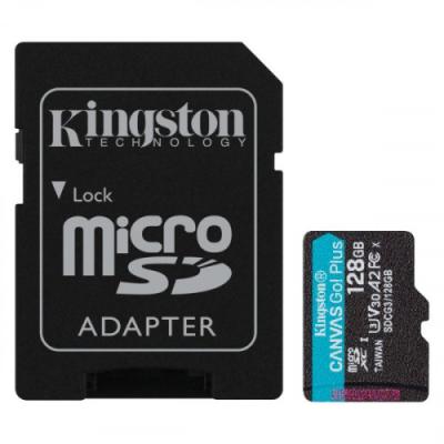 Карта памяти Kingston 128GB microSDXC Canvas Go Plus 170R/90W A2 U3 V30 Card No Adapter, SDCG3/128GB