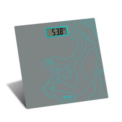 Напольные весы, TEFAL, PP1435V0, Стекло, Максимальный вес 150 кг, Шаг 100г, Серебряный с ландшафтным