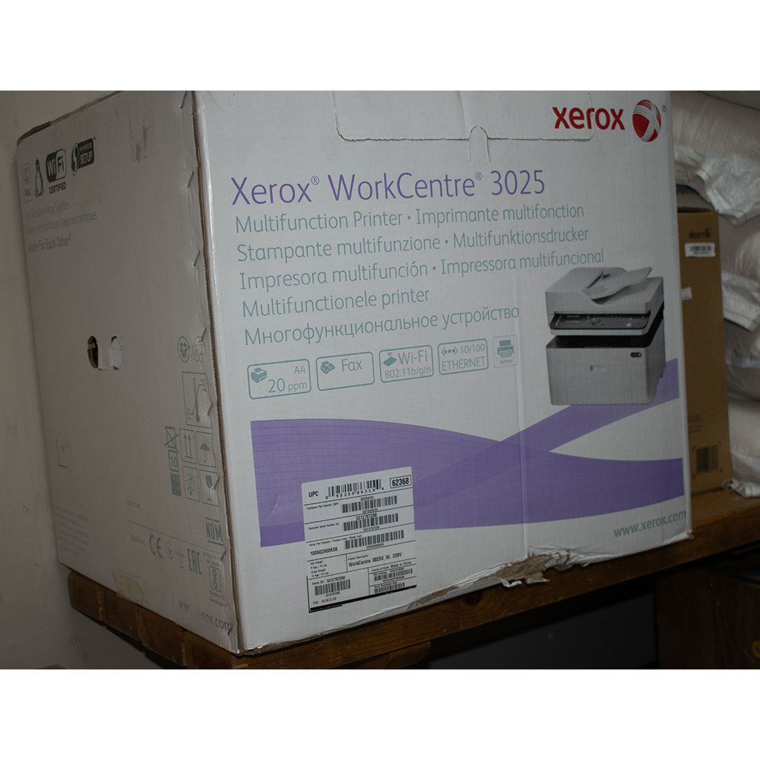 Монохромное МФУ, Xerox, WorkCentre 3025NI, A4, Лазерное, 20 стр/мин, P/C/S/F, Нагрузка (max) 15K в м