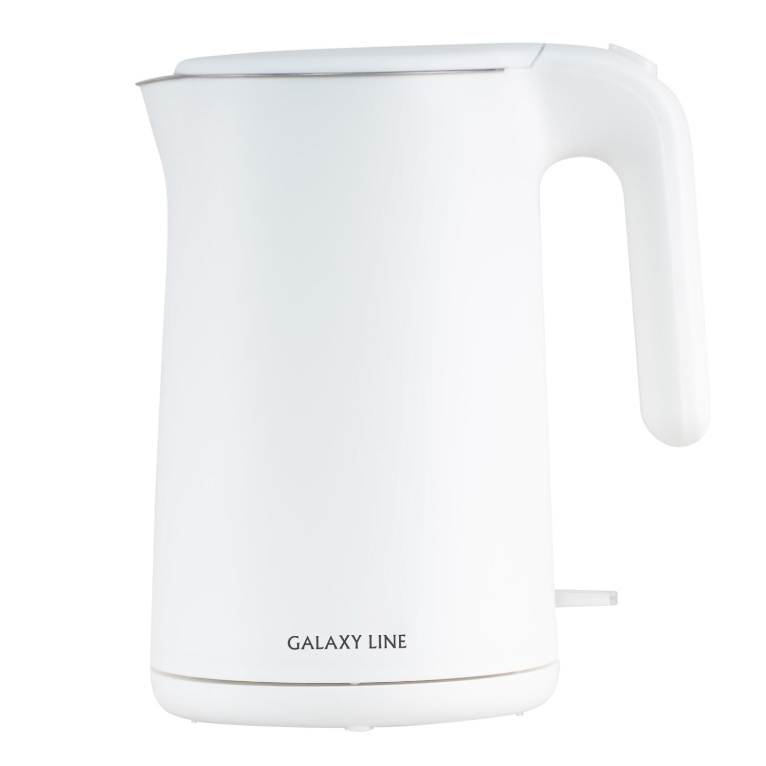 Чайник электрический с двойными стенками GALAXY LINE GL0327, 1800Вт, Объем 1,5 л, 220В/50Гц Белый