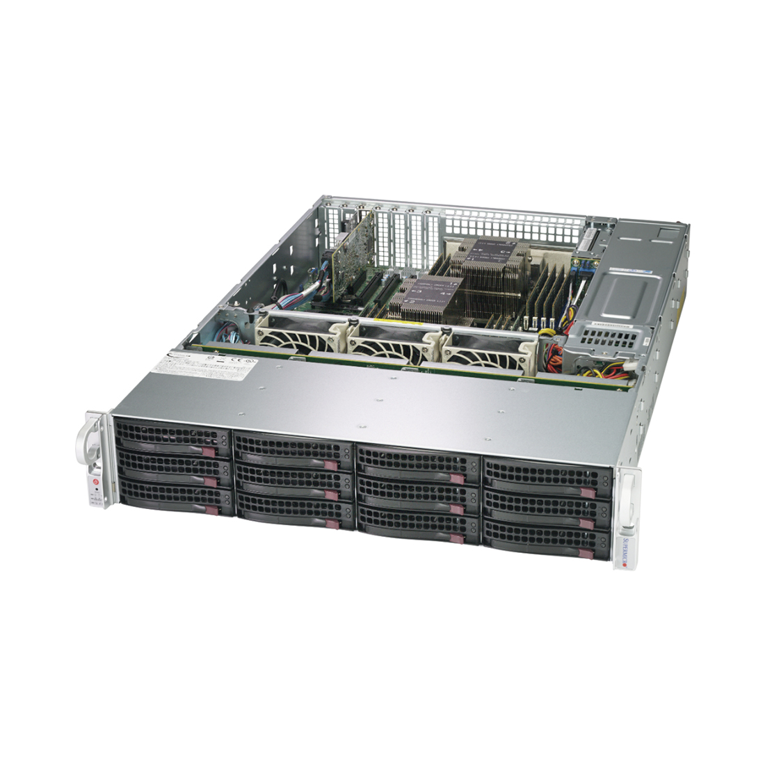 Серверная платформа, SUPERMICRO, SSG-6029P-E1CR12H, 2U, 2x3647, 16xDDR4, 12x3.5" SAS expander, 1200W