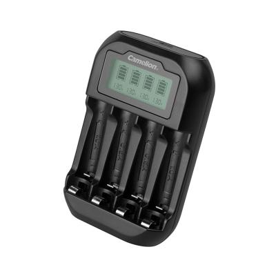 Зарядное устройство, Camelion, BC-1046-BLK-DB, 4*AAA/4*AA, LCD дисплэй, USB порт, чёрный