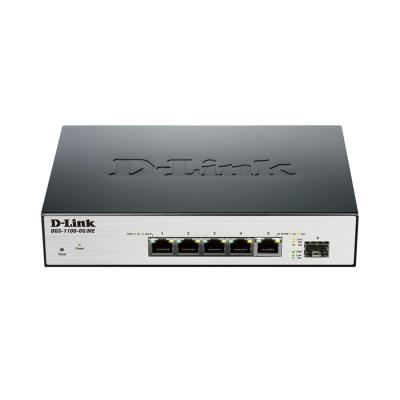 Коммутатор, D-Link, DGS-1100-06/ME/A1B, Настольный, 5 портов 10/100/1000М + 1 порт SFP, Управляемый,