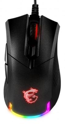 Мышь MSI Clutch GM50 USB2.0/TPE-кабель 2м/Вес 87г./RGB подсветка/Черный