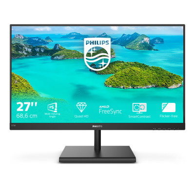 Монитор жидкокристаллический PHILIPS 275E1S/01 LCD 27'' 16:9 2560 x 1440 IPS, nonGLARE, 250cd/m2, H1